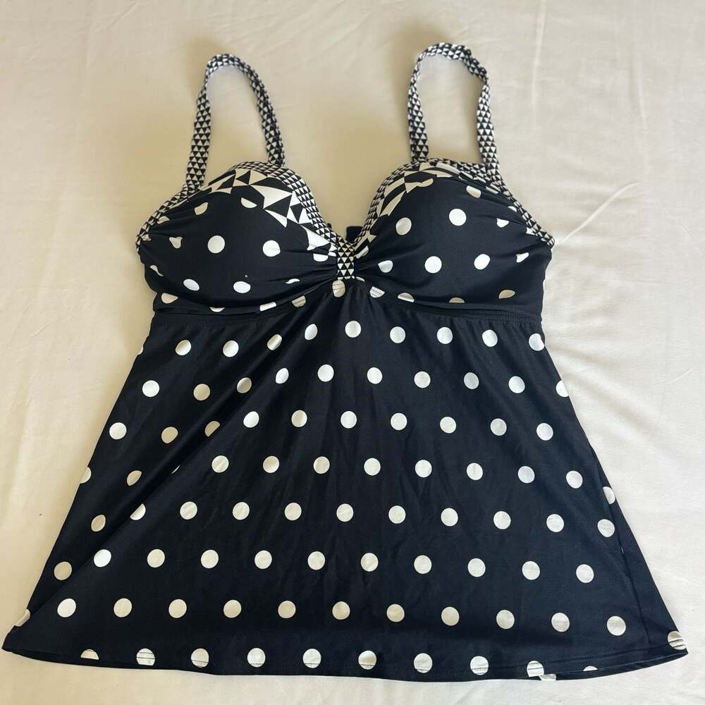 Coco Reef Polka Dot Tankini Swim Top Size 32DD/34DD